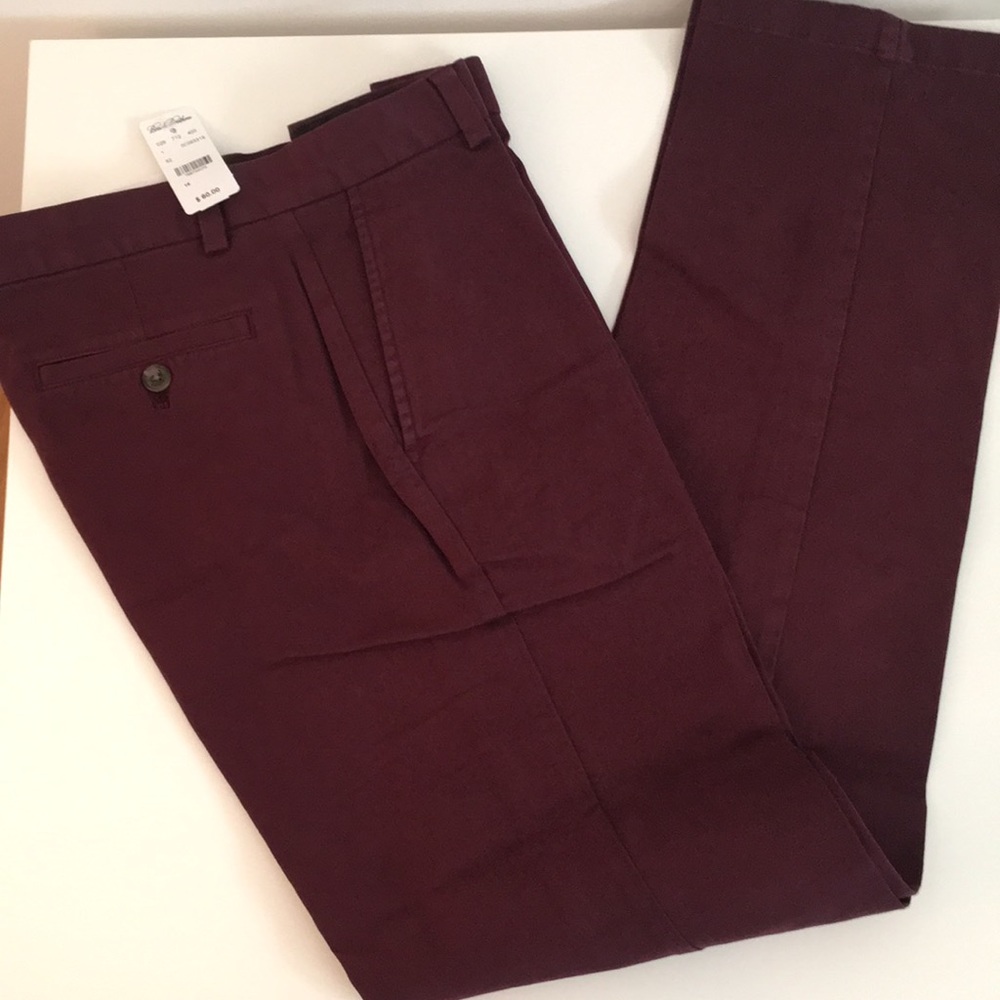 Brooks Brothers Boys 16 NWT Pants Burgundy Maroon